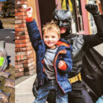 Batman promoting picking up cigarette butts.