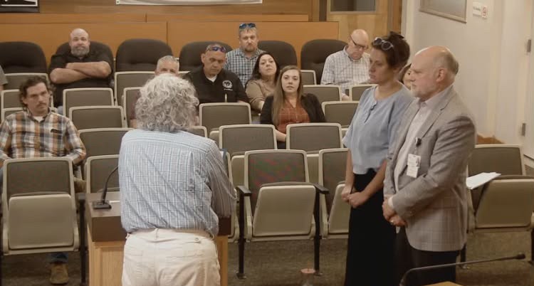 City Council Procclamation Jessie Wilkie and David Cauble Mayor Westfall making proclamation for Klamath Rising Month with David Cauble and Jessie Wilkie.